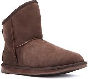 Australia Luxe Cosy Xtra Short Genuine Shearling Bootie in Burnt at Nordstrom Rack, Size 5