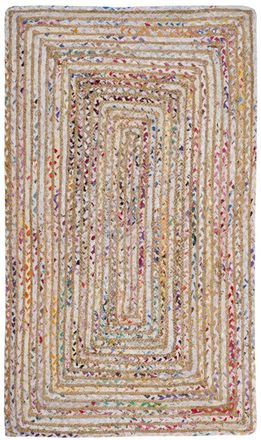 Safavieh Alfombra yute/algod&oacute;n beige/multicoloree 122 x 183 cm