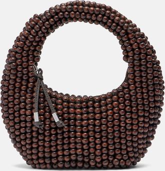 Staud Bolso Reef Small con piel y cuentas