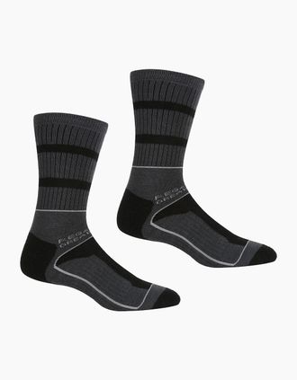 Regatta Mens Regatta Mens Samaris 3 Season Socks (Pack of 2) - Black - Size: 9/9.5/10/10.5/11/11.5/12