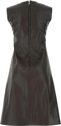 Bottega Veneta Womens Dark Brown Nappa Leather Dress 2113 Exterior: Lamb Abiti