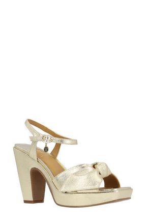 J. Rene&eacute; Burkett Ankle Strap Platform Sandal in Gold at Nordstrom, Size 7.5