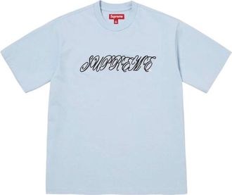SUPREME SS26 Raised Script S/S T-Shirt Light Blue SUP-SS26-180-BLU