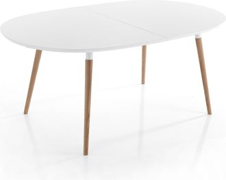 Oresteluchetta Oresteluchetta - Mesa Efecto Madera Lacada En Blanco Mate Al 75 X An 105 X Pr 170 Cm
