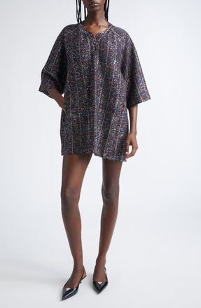 Missoni Sequin Plaid Knit Minidress in Black Red Blue at Nordstrom, Size 4 Us