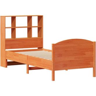 vidaXL Bookcase Bed without Mattress Wax Brown 90x200cm Solid Wood Pine Vidaxl