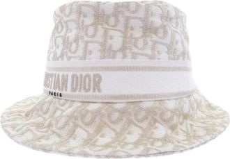 Dior Pre-owned Oblique Hoed - Dames - Vintage Accessoires - Wit - ONE Size - Vintage