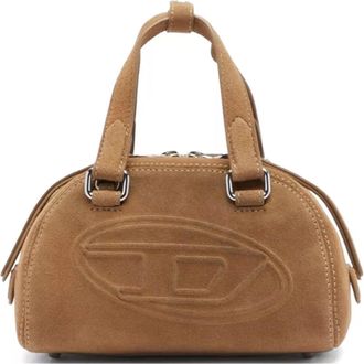 Diesel Mini Suede Bowling Bag with Embossed Oval Logo by Diesel
