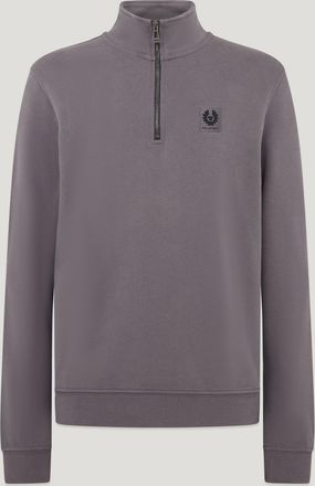Belstaff Quarter Zip Sweatshirt Mens Cotton Fleece Tornado Grey Size XS
