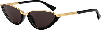 Bottega Veneta Womens Sunglasses Bv1346s Black Acetate Black-Black-Grey Black/black/grey