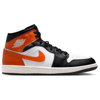 Nike Jordan Mens AJ 1 Mid - Basketball Shoes - Starfish / Black / White Size 10.0