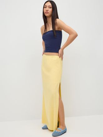 Twik Womens Linen blend maxi skirt