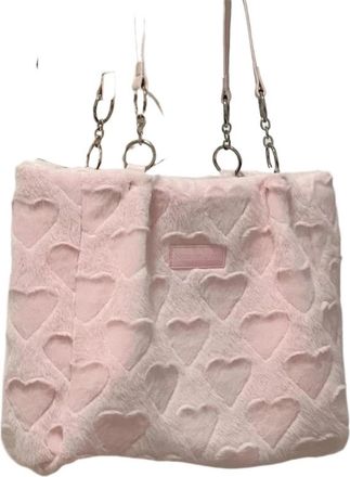 Generic Womens Casual Tote Bags Love Heart Ladies Sweet Shoulder Underarm Bags Solid Color Female Fashion Plush Handbags