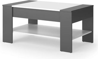 Vicco Tavolino August, Antracite/bianco, 99.6 x 58.8 cm con cassetto, Vicco