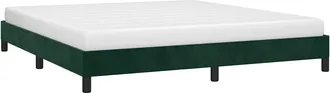 vidaXL Estructura Cama Sin Colch&oacute;n Terciopelo Verde Oscuro 160x200 Cm Vidaxl