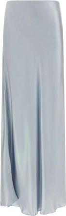 Fabiana Filippi Rok met elastische tailleband - Dames - Maxi Rokken - Blauw - S - Satijn - Rokken