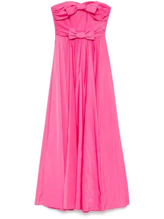 Nissa bow-detail gown - women - Polyester/Polyester - 36 - Pink