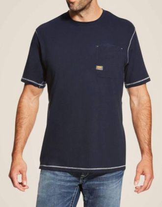 Ariat Mens Short Sleeves Crewneck T-Shirt In Navy