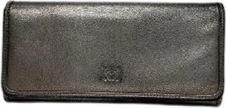 Loewe Pre-owned Leren Portemonnee - Dames - Vintage Accessoires - Grijs - ONE Size - Leer - Vintage