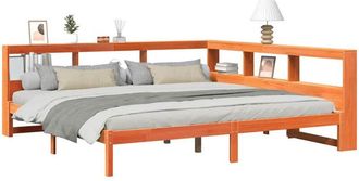 vidaXL Bookcase Bed without Mattress Wax Brown 180x200 cm Solid Wood Pine Vidaxl