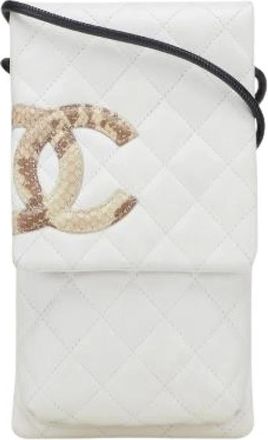Chanel Pre-owned Cross Body Bags, female, White, Size: ONE SIZE Pre-owned Vintage Leather Crossbody Bag