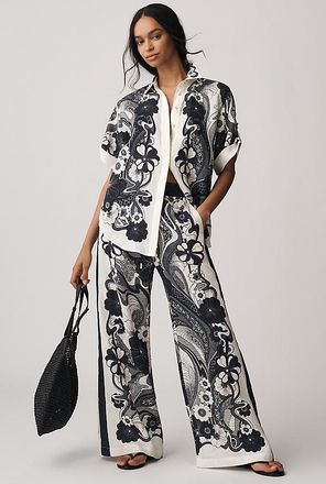 Alemais Mickey Linen Wide-Leg Pants