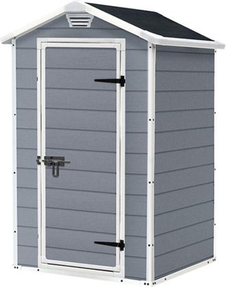 Keter Caseta De Jard&iacute;n Manor 4x3 Cobertizo De Almacenamiento Exterior Ordenaci&oacute;n Acero Metal Madera Resina 129x103x196 Wxdxh Cm - Keter