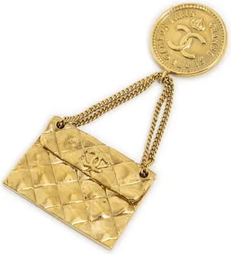 Chanel CC Quilted Flap Brooch Broche