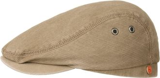 Mayser Franky Sun Protect Flat Cap Men - Made in The EU Ivy hat Cotton Summer with Peak Spring-Summer - 56 cm Beige