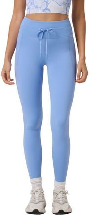 Travis Mathew Moveknit Tie Bonded Leggings in Cornflower Blue at Nordstrom, Size X-Small