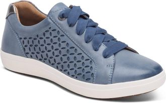 Aetrex Womens Courtney Lace-Up Sneaker In Blue Cutout