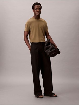 Calvin Klein Mens Liquid Touch Crewneck T-Shirt - Brown - XS