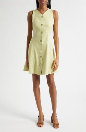 Veronica Beard Steiner Linen Blend Fit & Flare Dress in Pistachio at Nordstrom, Size 10