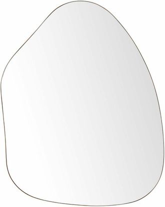 Beliani Beliani - Specchio decorativo ovale moderno e minimalista con cornice in metallo e ferro per il soggiorno 70 x 92 cm Oro Puteaux