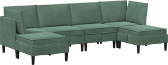 vidaXL Juego De Muebles De Sal&oacute;n 6 Uds. Verde Mar Terciopelo Vidaxl