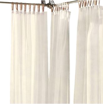 Elrene Darien Solid Indoor/Outdoor Sheer Adhesive Loop Tab Top Window Curtain Panel