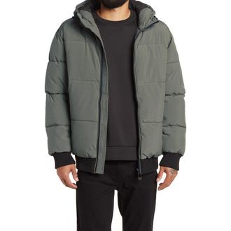 Noize Gunnar Hooded Puffer Bomber Jacket in Wasabi at Nordstrom Rack, Size Medium