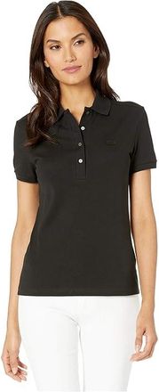 Lacoste Short Sleeve Slim Fit Strech Pique Polo Womens Clothing Black : 4 (EUR 36), Cotton/Elastane