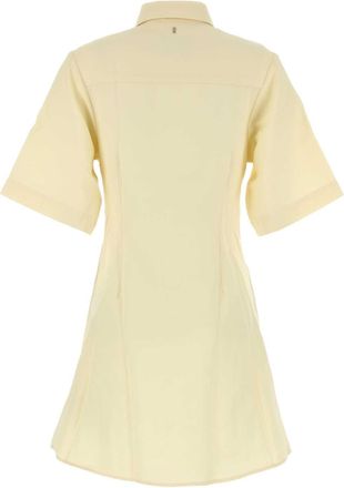 Ami Womens Pastel Yellow Wool Shirt Dress - Size EU 38 (Womens)
