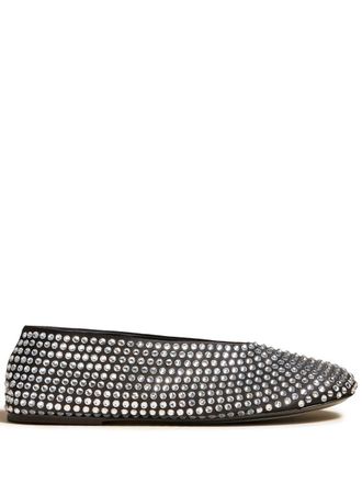 Khaite The Marcy rhinestone ballerina shoes - Silver