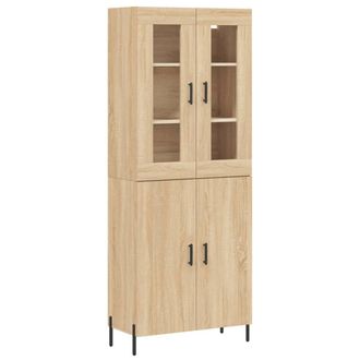 Berkfield Home Highboard Sonoma Oak 69.5x34x180 cm Engineered Wood in Light Tan