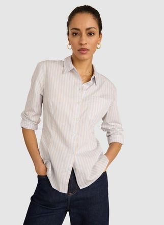 Baukjen Nicola Cotton Stripe Shirt in Blue/brown & White Stripe at Nordstrom, Size 10
