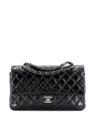 Chanel Classic Double Flap Bag Quilted Patent Medium shoulder bag - Zwart