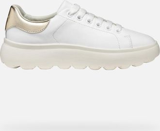 Geox Scarpe Spherica Ec4.1 Donna Bianco/oro Chiaro