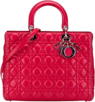 Dior Pre-owned Handbags, female, Red, Size: ONE SIZE Pre-owned Vintage Leather Handbag