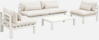 Sweeek Conjunto De Muebles De Jard&iacute;n De Aluminio De 4 Plazas