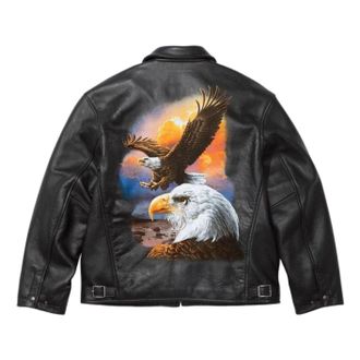 SUPREME x MM6 Maison Margiela Schott Eagle Leather Jacket Black SUP-SS26-105-BLK