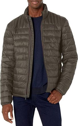 Tommy Hilfiger Mens Water Resistant Ultra Loft Down Alternative Puffer Jacket Coat, Olive, XXL