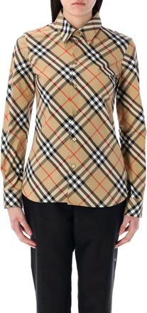 Burberry Beige Check Pattern Shirt