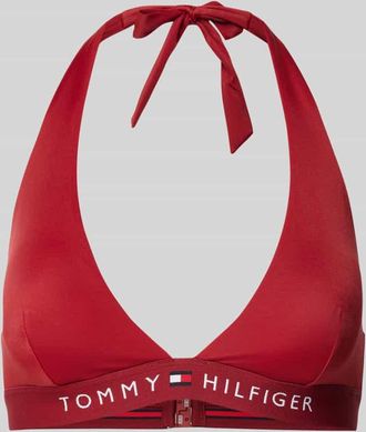 Tommy Hilfiger Bikini-Oberteil mit Neckholder in Dunkelrot, Gr&ouml;&szlig;e XS
